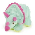thumbnail image 1 of goDog Dinos Frills Plush Squeaker Chew Guard Dog Toy, Small, Teal, 1 of 11