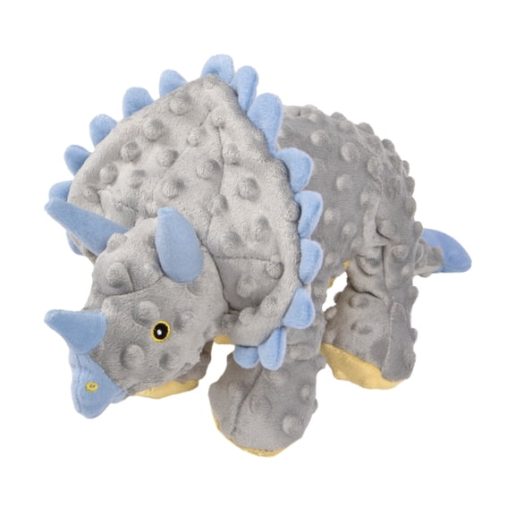 goDog Dinos Frills Squeaky Plush Dog Toy, Chew Guard Technology - Gray, Large