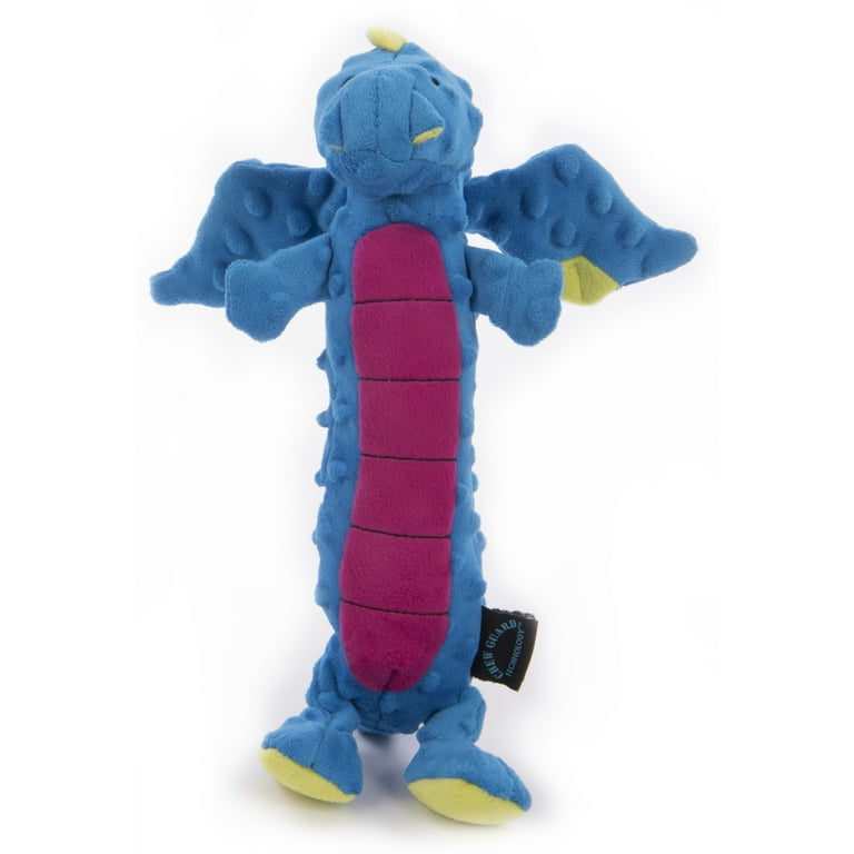 Go Dog Dragons Skinny with Chew Guard Technology Durable Plush Squeaker Dog Toy Blue Go Dog Dragons Skinny with Chew Guard Technology Durable Plush Squeaker Dog Toy Blue