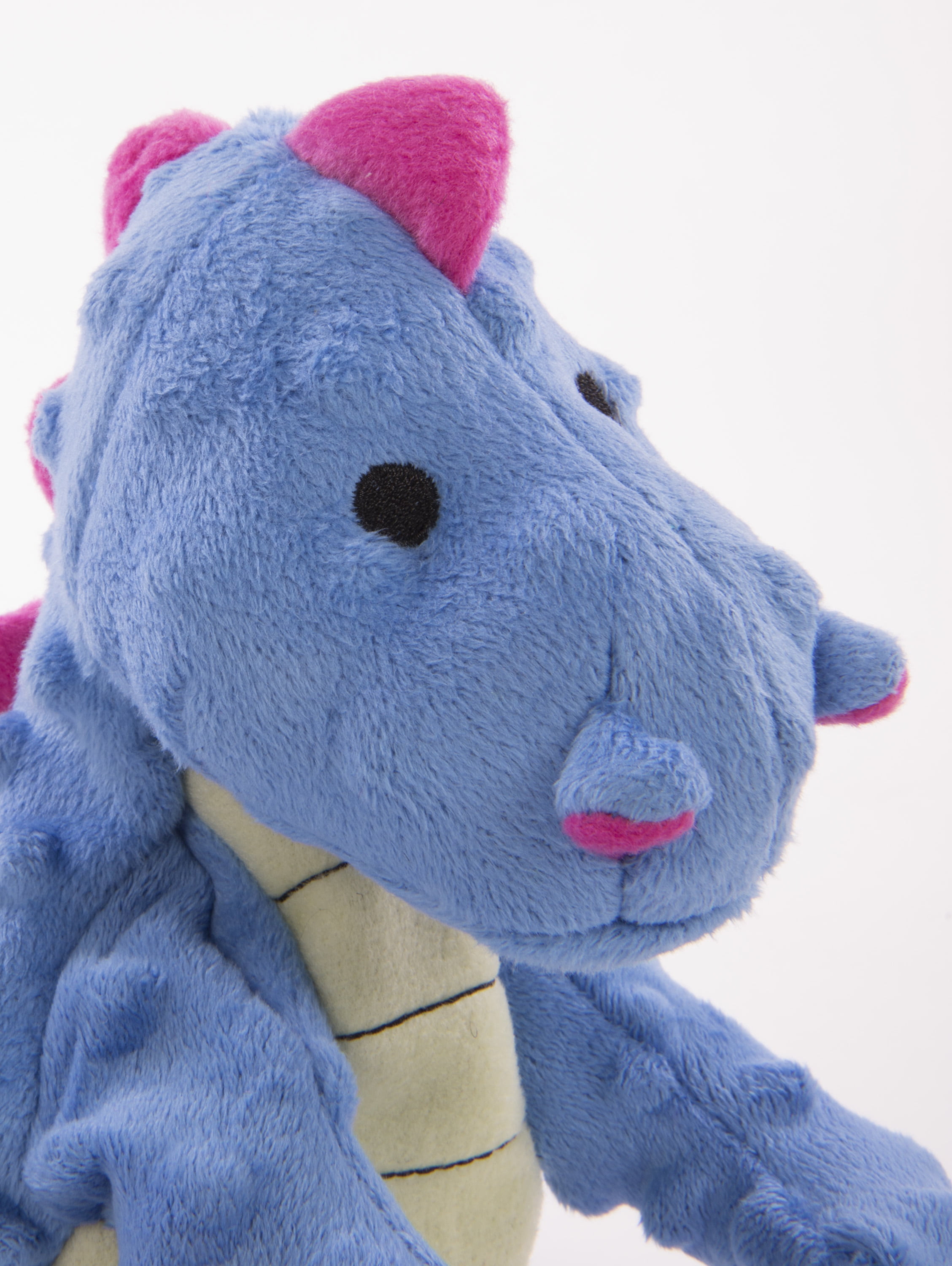 goDog Dragons with Chew Guard Technology Durable Plush Squeaker Dog Toy, Large, Periwinkle