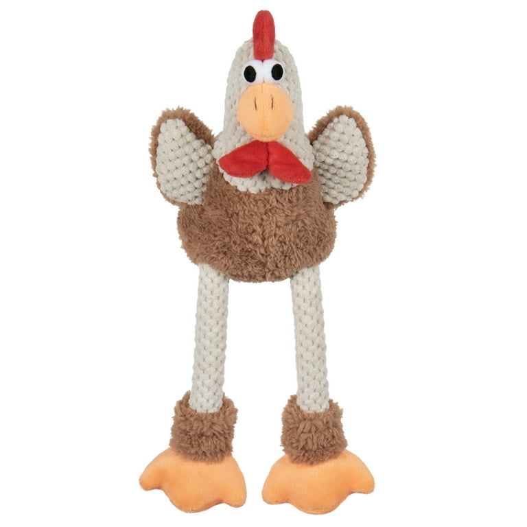 goDog Farm Friends Rooster Plush Toy for Dogs with Chew Guard