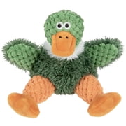 goDog Farm Friends Sitting Duck Squeaky Dog Toy, Plush with Chew Guard Technology, Green, Mini