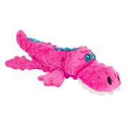 Worldwise goDog Gators Large Pink Squeaky Plush Dog Toy