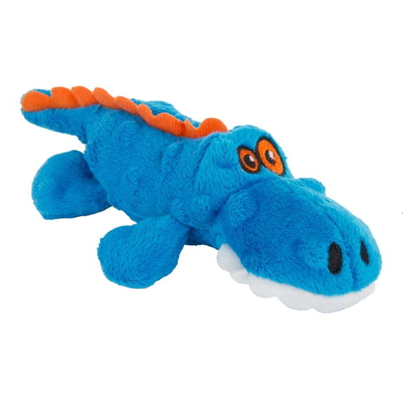 goDog Just For Me Gators Squeaky Plush Dog Toy, Chew Guard Technology, Blue, Mini