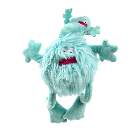goDog PlayClean Germs Squeaky Plush Dog Toy with Odor-Eliminating Essential Oils, Chew Guard Technology - Seafoam, Small