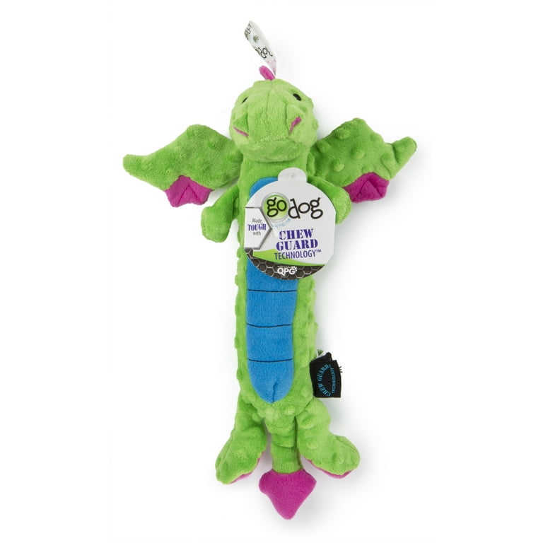Go Dog Dragons Skinny with Chew Guard Technology Durable Plush Squeaker Dog Toy Blue Go Dog Dragons Skinny with Chew Guard Technology Durable Plush Squeaker Dog Toy Blue