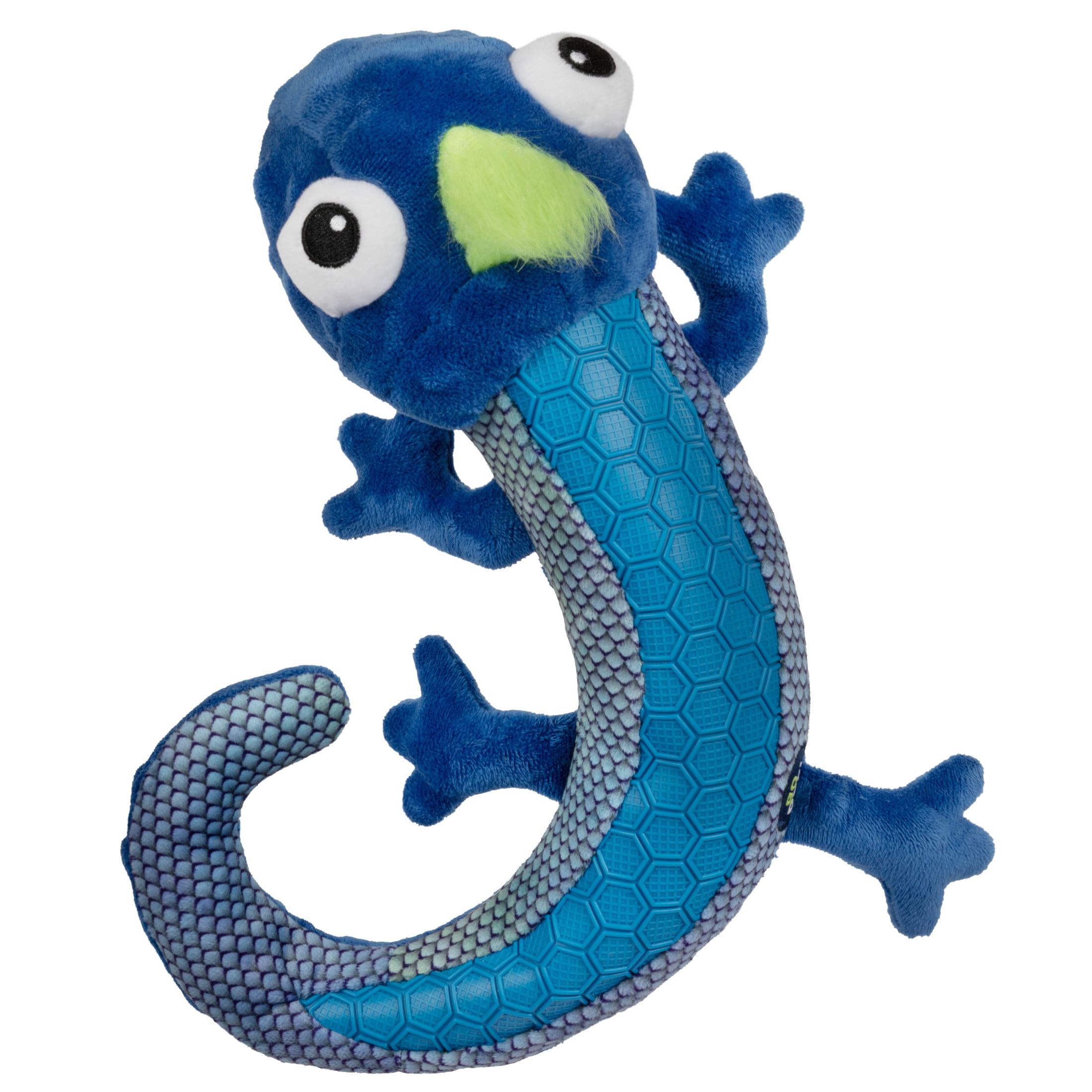 goDog Tough N Texture Carmen Chameleon Squeaky Dog Toy, Plush & Textured Silicone with Chew Guard Technology, Medium