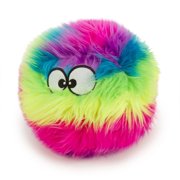 goDog Furballz Squeaky Plush Dog Toy, Chew Guard Technology, Rainbow, Large