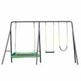thumbnail image 1 of gobaplay Single Swing Playground Set with 6' Frame Extension & Rectangle Tree Swing, 1 of 12