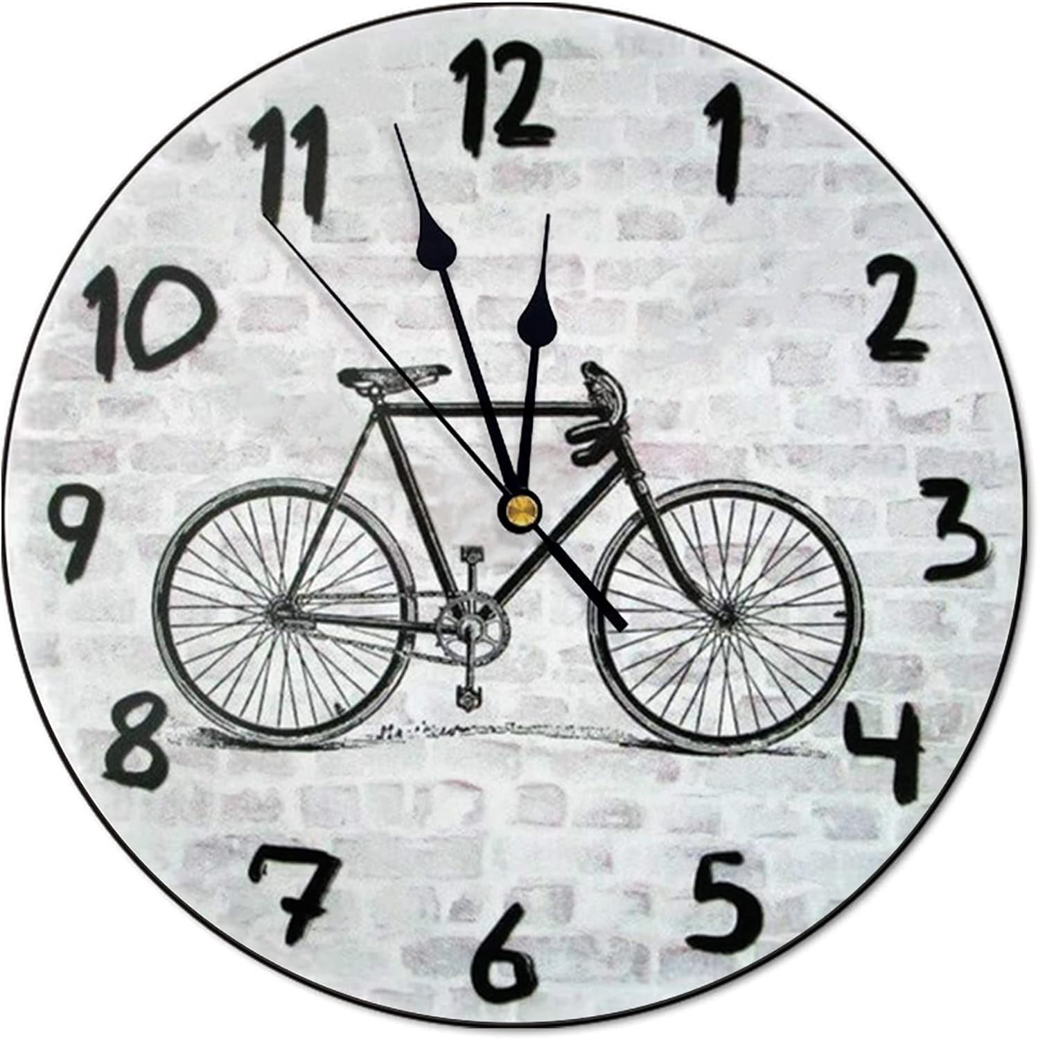 godblessign Bicycle Wall Clock Rustic Urban Decor Wall Clock 10 Inch