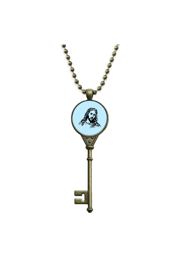 godliness idol savior portrait key necklace pendant tray embellished chain
