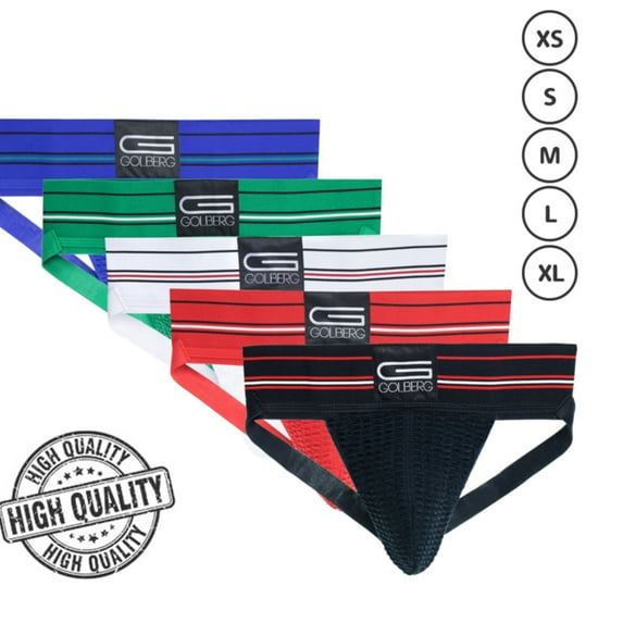 golberg premium ultra-comfort jock strap athletic gol-fit sports supporters - all colors and sizes