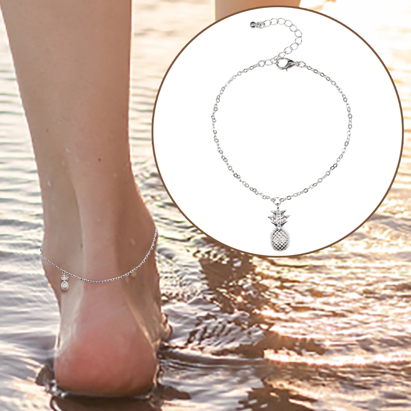 Gold Cross Anklets For Women Initial Pendant Anklets For Women Chain 