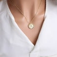 thumbnail image 1 of gold-english-letter-round-necklace-colorful-crystals-clavicle-chain, 1 of 3