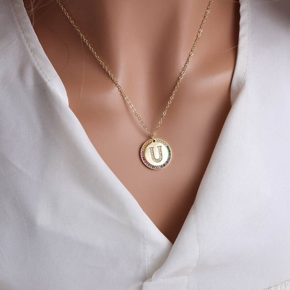 gold-english-letter-round-necklace-colorful-crystals-clavicle-chain