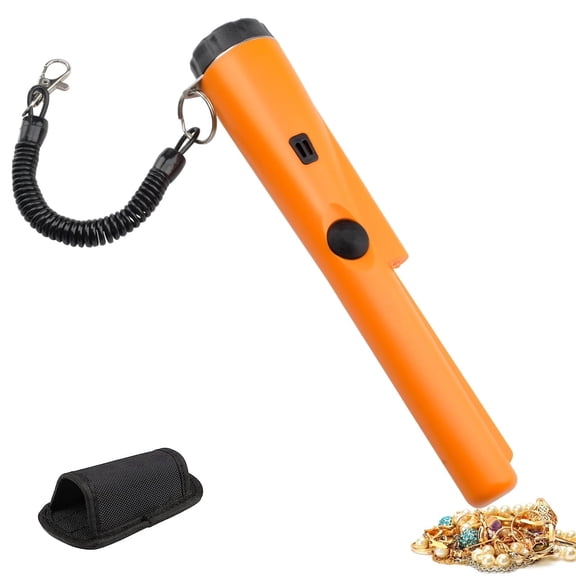 Metal Detector Pinpointer - Professional Waterproof Handheld Pin Pointer Wand - High Sensitivity 360 Detection - Search Treasure Pinpointing Finder Probe for Adults, Kids - Orange