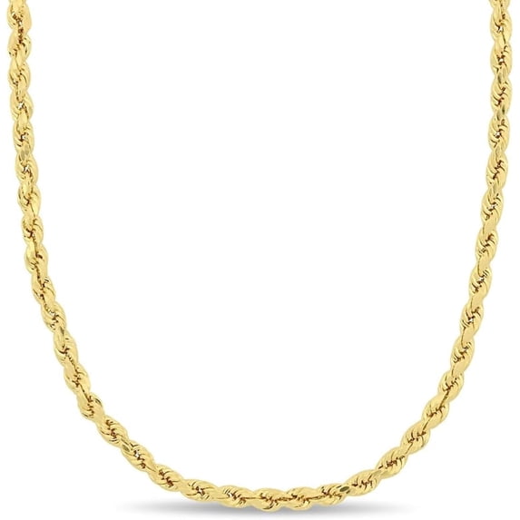 gold-plated Rope Chain Necklace for Men & Women – 14k gold-plated necklace 10k or 14k gold-plated, Lightweight, Premium Craftsmanship