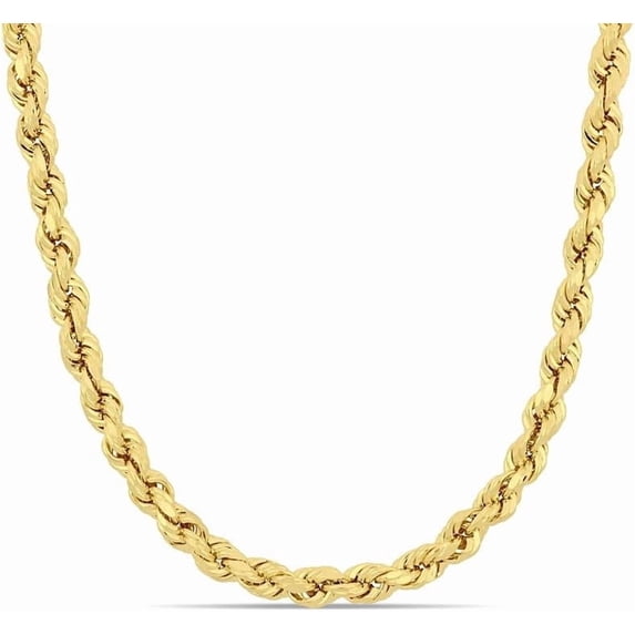 gold-plated Rope Chain Necklace for Men & Women – 14k gold-plated necklace 10k or 14k gold-plated, Lightweight, Premium Craftsmanship
