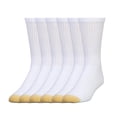 thumbnail image 1 of gold toe men's big and tall cotton crew 656s athletic, white (6 pack), shoe size: 12-16 (sock size: 13-15), 1 of 6