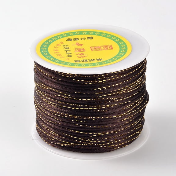 golden Line Round String Polyester Cords Coconut Brown 2mm about 109.36 yards(100m)/roll