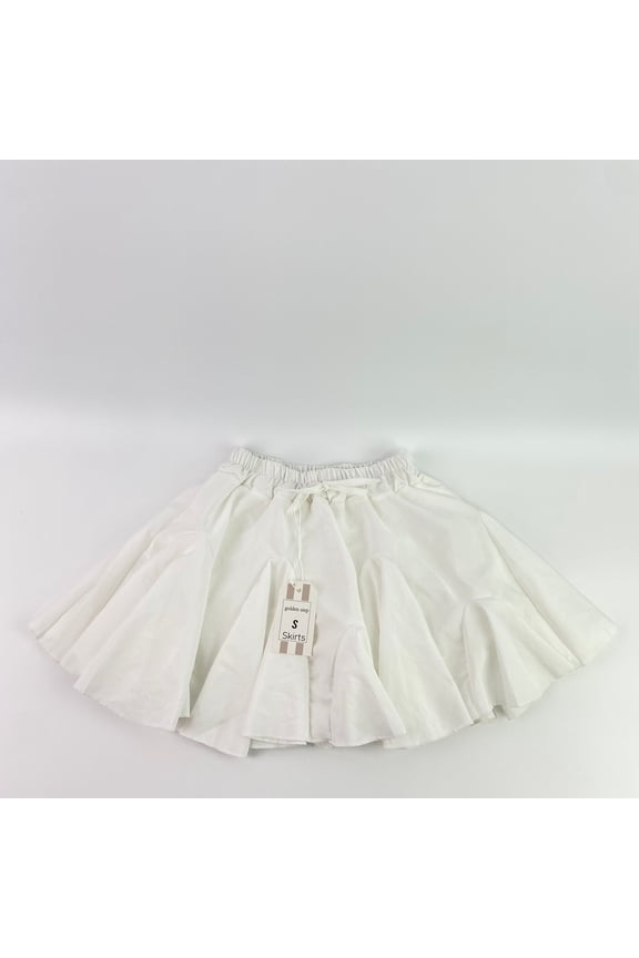 Skirts,Women's Pleated Skater Skirt Basic Casual High Waisted Ruffles Flared Mini Lingerie Skirts - S