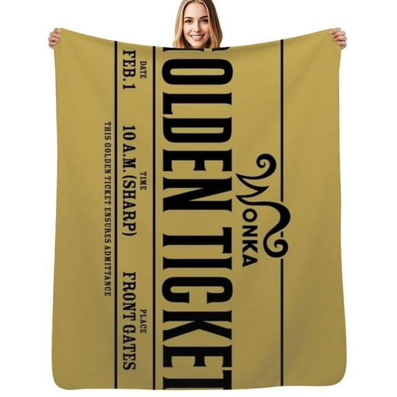 golden ticket Flannel Blanket Warm Soft Bedding Throws Winter Camping Chair Sofa Bed
