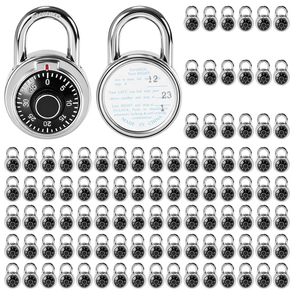 golytefs 100Pcs Standard Dial Combinations Lock with Different Code Fixed Three Digital Combination Lock 50mm Keyless Locker Padlock Black Dial Pad Locks for /Gym & Locker/toolbox/gate/fence