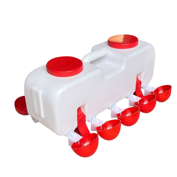 golytefs 10KG Self Filling Chicken Waterer Feeder W/10 Drinking Cup for Pigeon Duck Goose