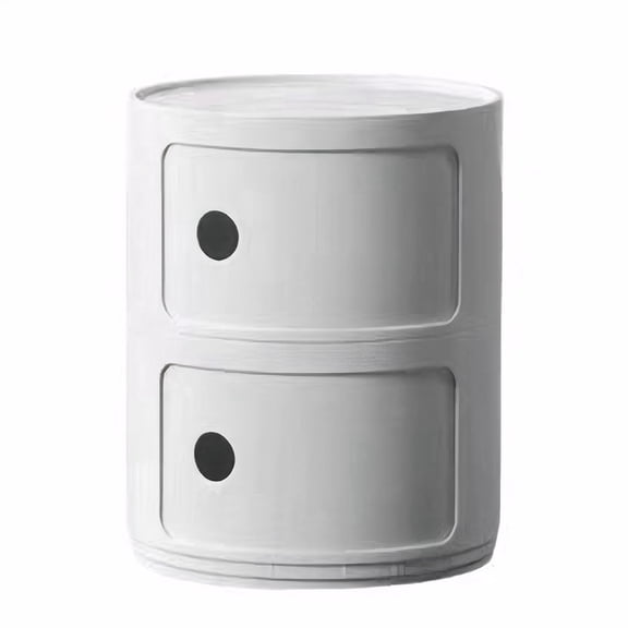 golytefs 2/3 Layer Nordic Round Bedside Table Bedroom Small Side End Table Nightstand Storage Locker for Living Room Bedroom