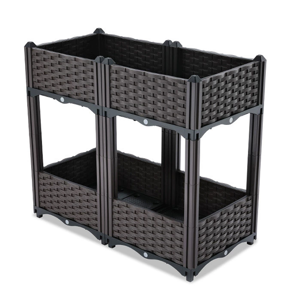 Planting Storage Box golytefs 2 Tier Balcony Vegetable Pot Thickened Planting Box with Water ...