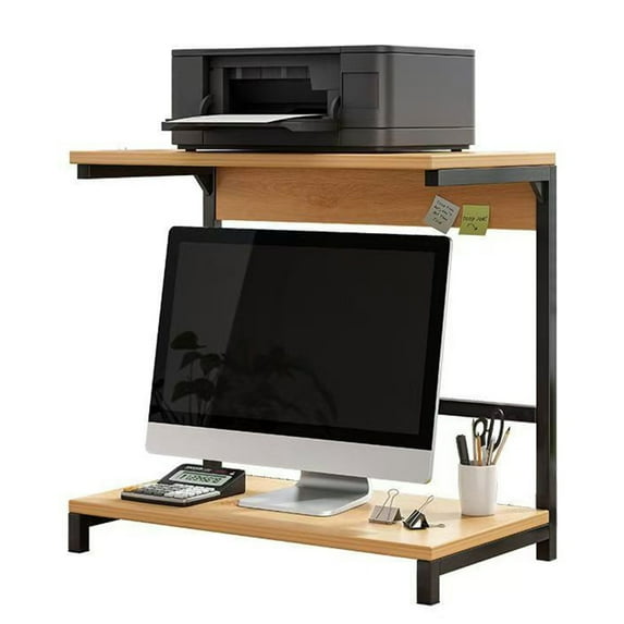 golytefs 2-Tier Computer Monitor Riser Printer Stand Desktop Storage Rack for Printer
