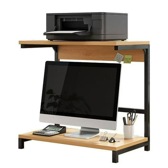golytefs 2-Tier Computer Monitor Riser Printer Stand Desktop Storage Rack for Printer