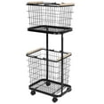 thumbnail image 1 of golytefs 2 Tier Laundry Cart with Wheels Rolling Laundry Basket Laundry Hamper Trolley, 1 of 9