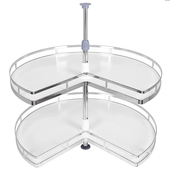 golytefs 28inch 2Tier Kidney Corner Cabinet Lazy Susan Adjustable Height for Blind Shelf