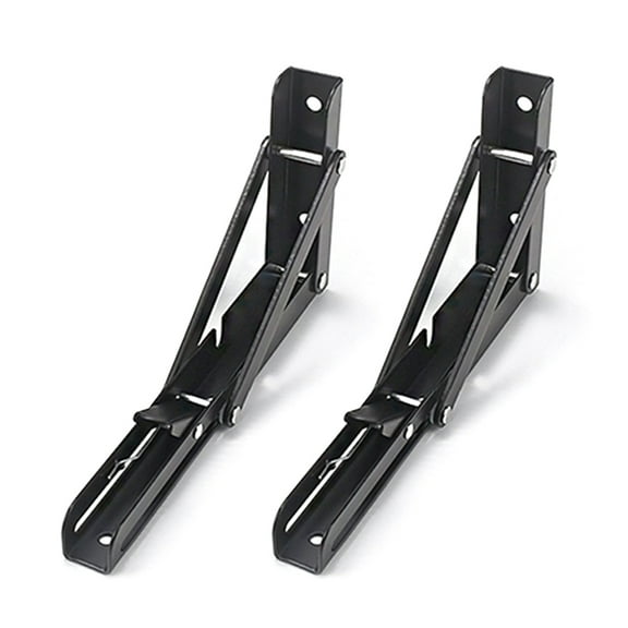 golytefs 2Pcs Collapsible Shelf Bracket Max Load 90kg/198lb Wall Mounted Shelf Bracket Stainless Steel Floating Shelf Brackets Multi-function for Diy Home Table Bench