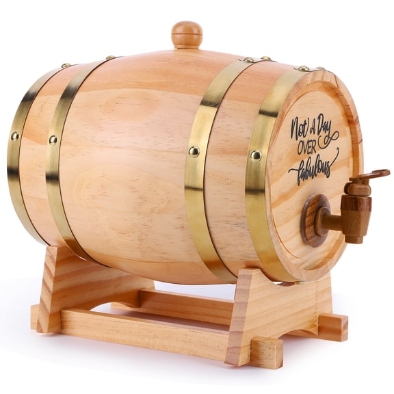 golytefs 3L Engraved Whiskey Barrel with Stand Bung And Spigot Wine Barrel Bourbon Barrel
