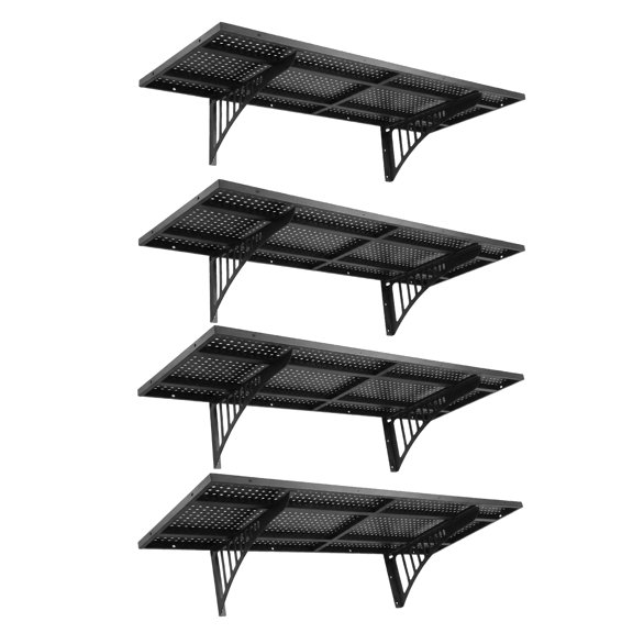 golytefs 4-Pack Heavy Duty Garage Wall Shelving 48.03x18.11x8.66in Garage Storage Rack Floating Shelves 1000 Lbs Load Capacity for Power Tools Garden Supplies