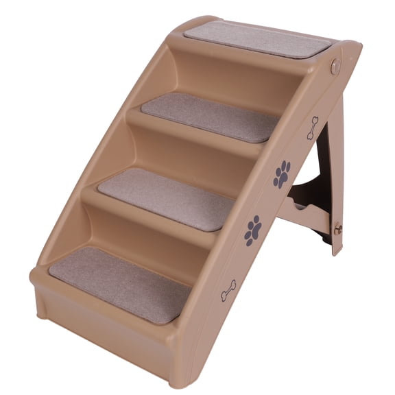 golytefs 4-Step Pet Dog Stairs Foldable Pet Steps Non-slip Dog Stairs Ramp for High Beds