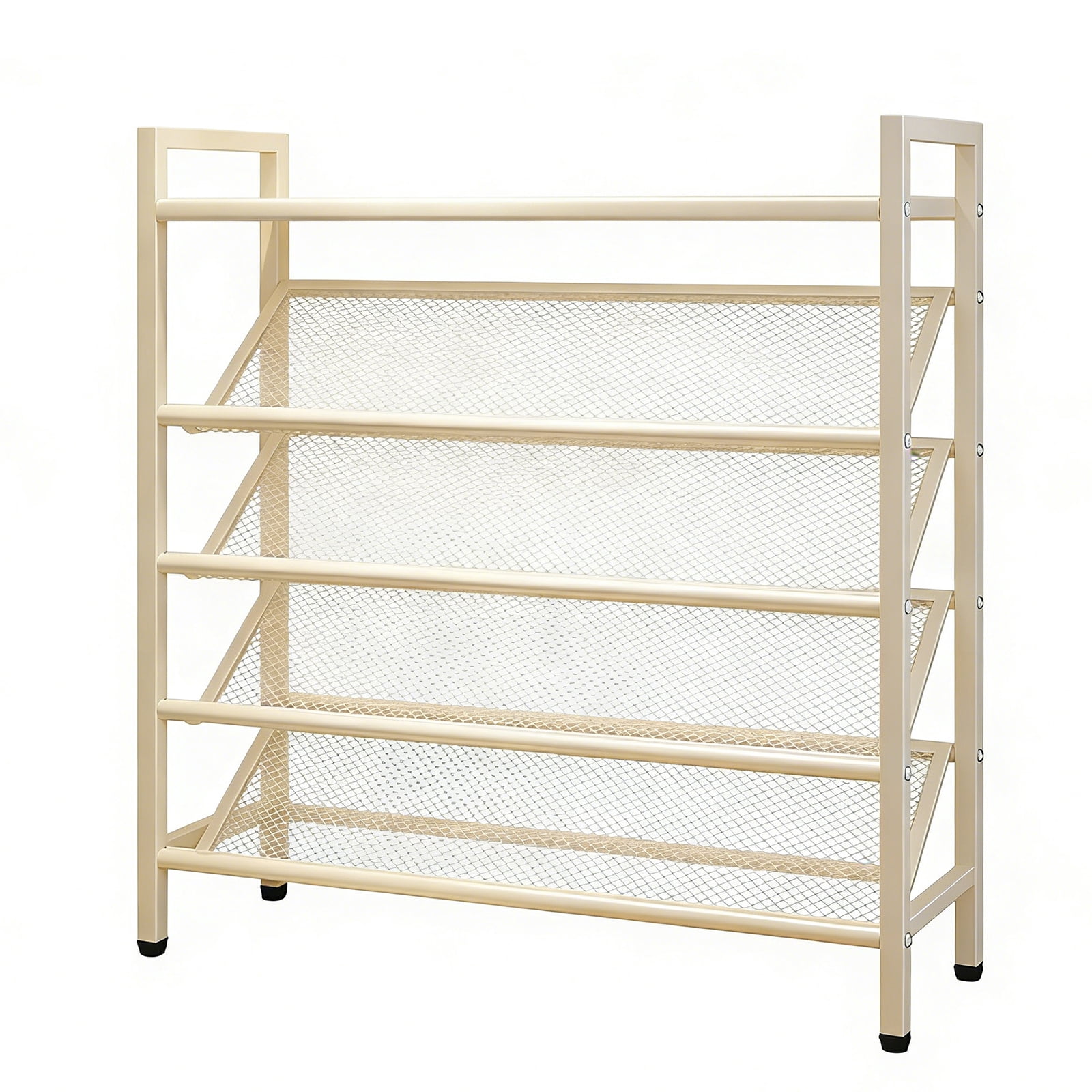 golytefs 5-Tier Slanted Shoe Rack with Top Shelf & Metal Frame Narrow ...