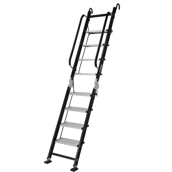 golytefs 8 Step Ladder Folding Step Stool with Anti-slip Pedal for Home Kitchen Office Garage (S)