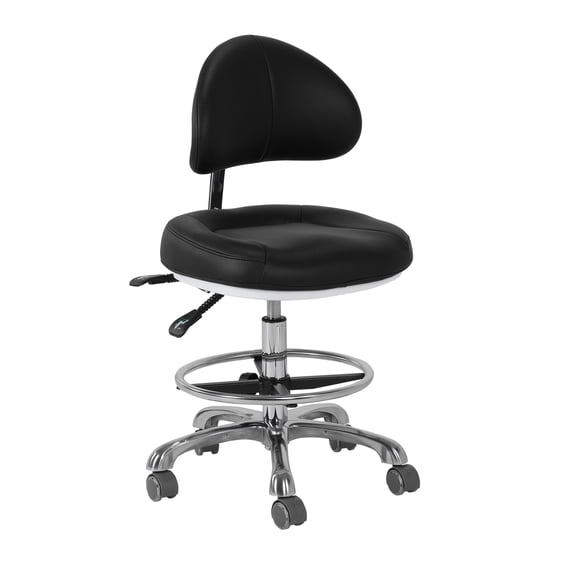 golytefs Adjustable Shop Chair with Backrest & Foot Rest Ergonomic Drafting Chairs for Standing Desk Pneumatic Rolling Wheels Shop Stool for Shops Studio Clinic Dental 350LBS Capacity (01)