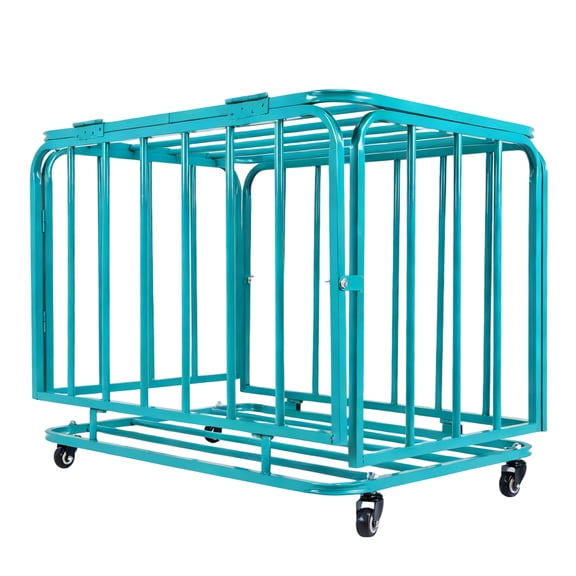 golytefs Basketball Storage Bin with Wheels Portable Foldable Sports Basket for Gym Court