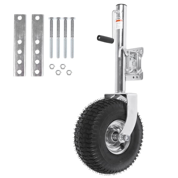 golytefs Beach Boat Trailer Jack 13.38in Trailer Jack Wheel Heavy-duty Bolt-fixed Swivel Tongue Jacks 2000 Lbs Capacity 11in Vertical Load (Silver)