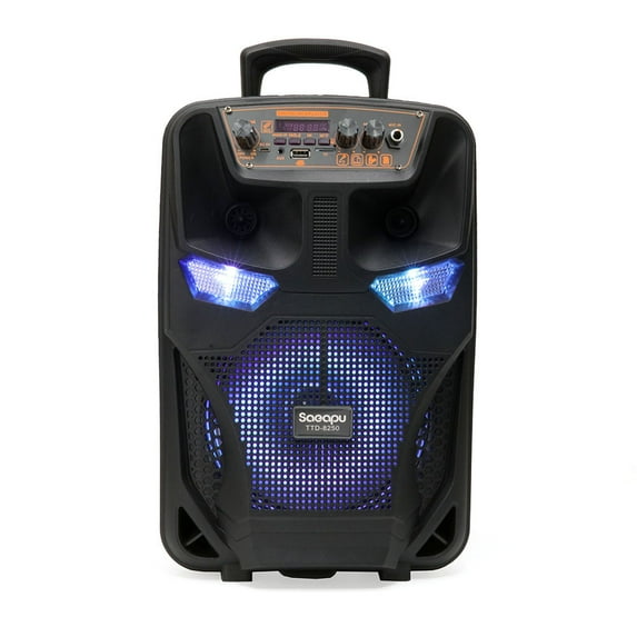 golytefs Bluetooth-compatible Speaker Stereo Loud Speaker with Remote Control & Microphone Subwoofer Powerful Speaker Support Fm Radio Stereo Sound System Speaker for Outdoor Home Party Travel