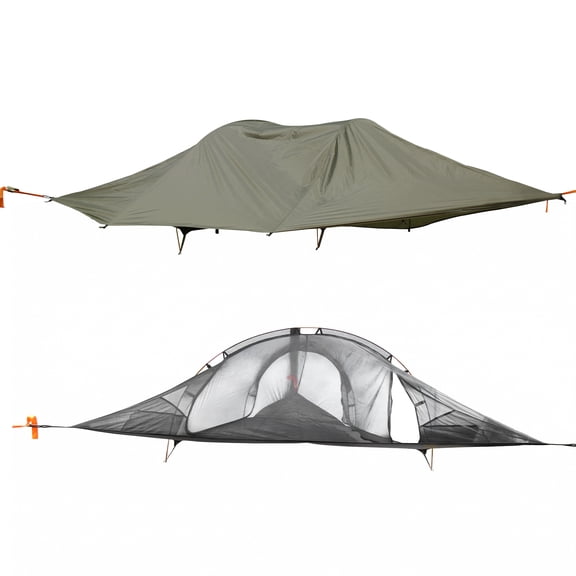 golytefs Camping Hammock with Mosquito Net Waterproof Rainfly 3 Point Hammock Tent 660 Lbs Load Capacity 2-Person Tree Tent Hammocks for Outdoor Backpacking & Hiking