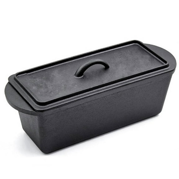 golytefs Cast Iron Pan None Coating Bread Mold Rectangular Loaf Pan for Home Bread Baking
