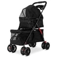 thumbnail image 1 of golytefs Double Pet Stroller for Small Cats And Dogs Foldable Kittens Puppies Travel Strolling Cart with Safety Belts Cup Holder & Lockable Wheels Dog Stroller Ideal for Multi-pet Families (Black), 1 of 8