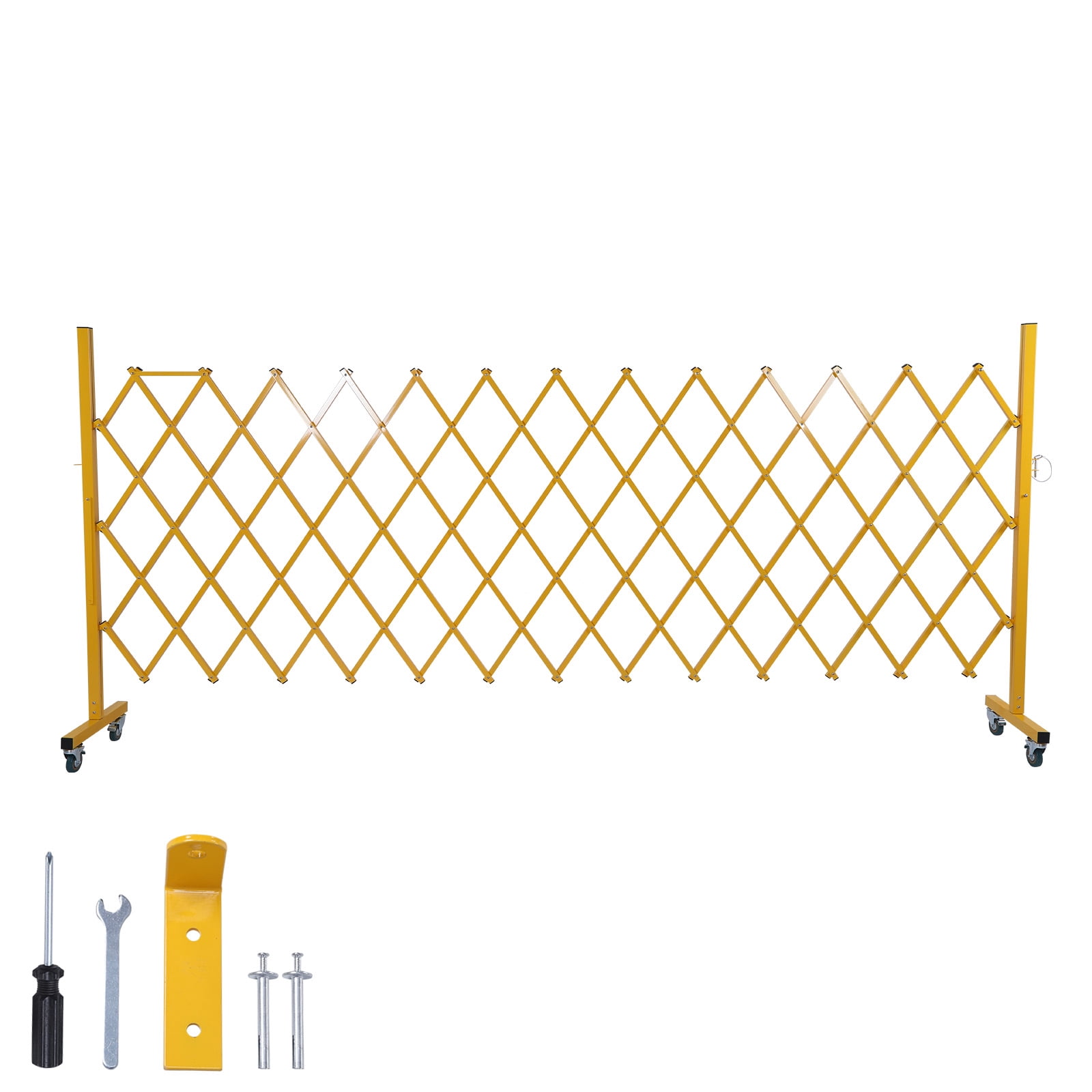 Expandable Railing golytefs Expandable Industrial Metal Barricade with Casters Portable ...