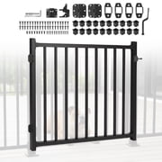 golytefs Fence Gate 48x35in Deck Gates with Latch & Auto-closing Hinge Porch Gates Outdoor Lightweight Deck Railing Rust Proof for Stairs & Doorways