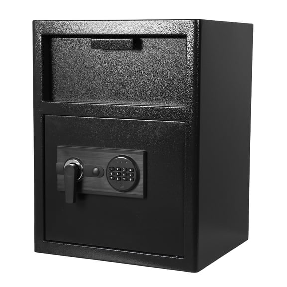 golytefs Heavy Duty Business Safe Digital Keypad And Coin Slot Drop Slot Depository Safe Box Digital Depository Safe for Cash Slips Expense Business Office Home